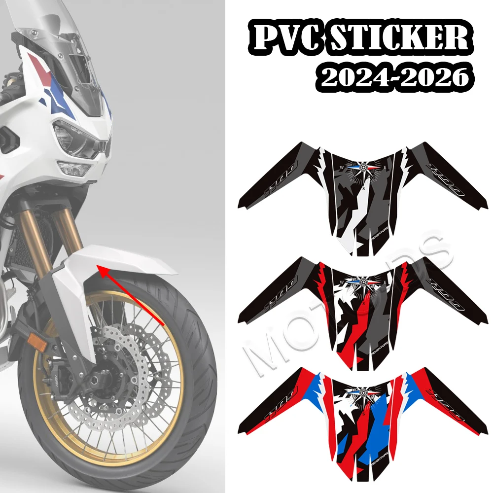 オートバイフロントマッドガードステッカー-pvc-保護デカール-アフリカツイン-crf1100l-crf1000l-アドベンチャー-adv-スポーツ-2024-2026用