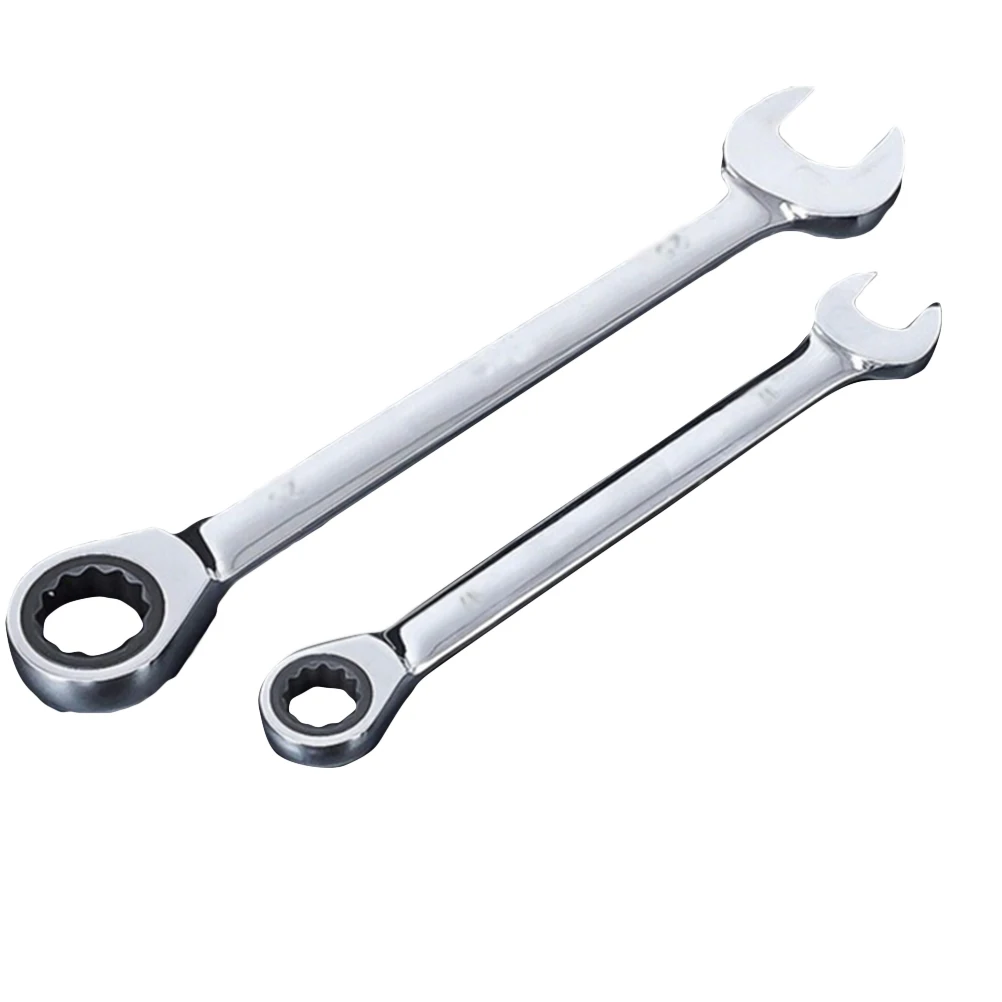 6pcs Dual Spanner Set Mixed Size Ratchet Wrench Ratchet Tool Dual Head Spanner Silver Home Factory Durable Steel