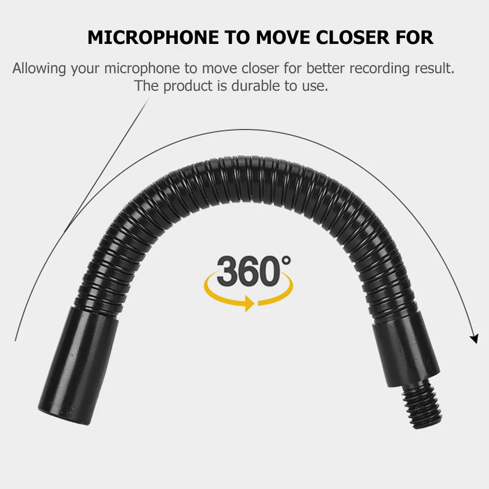

Microphone Stand Connection Hose 18cm Black Flexible Tube Mic Holder Extension Pipe Durable Replacement Suitable Most Brackets