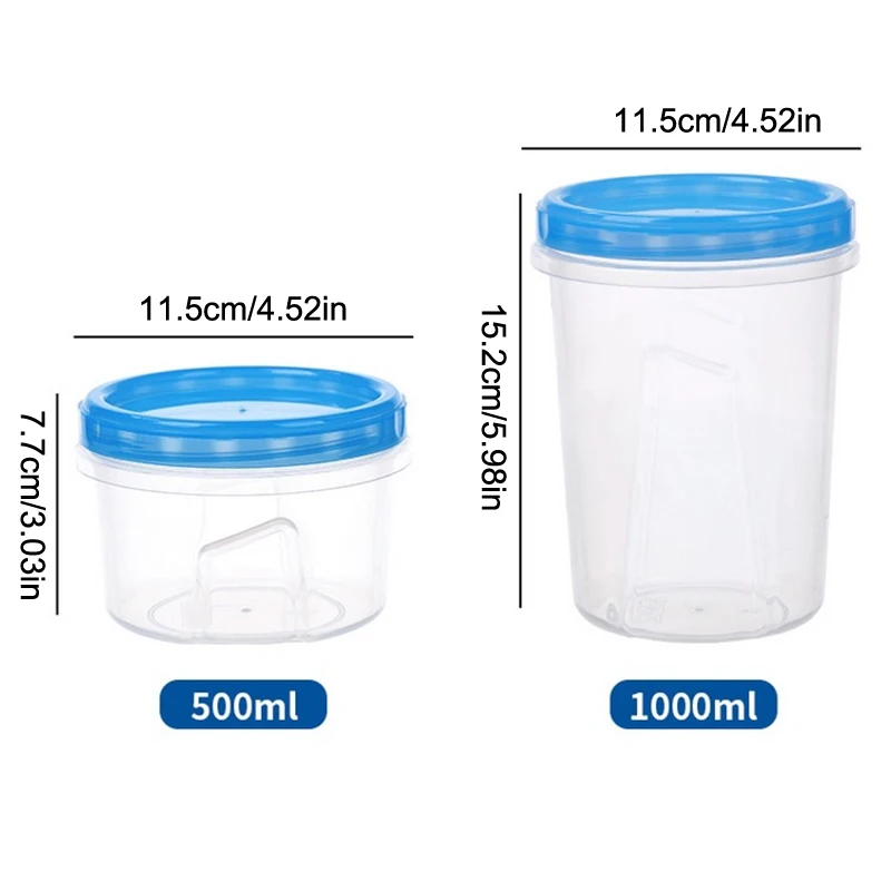 Round Plastic Containers With Lids, Reusable Small Freezer Storage Container Jars With Screw Lid Microwave Safe For Food Snacks