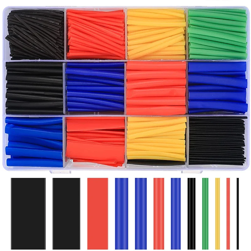 800/530/280/127pcs Insulated Heat Shrink Tubing Colorful Heat Shrinkable Tubing Boxed DIY Kit Heat Shrinkable Waterproof Tubing