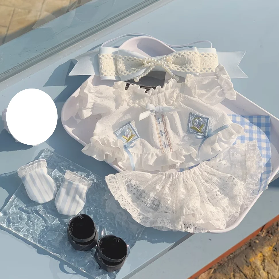 No Attributes Kpop Idol Gorgeous Noble Court Style White Shirt Pajamas Suit Costume Stuffed Plushie 20cm 30cm Doll Clothes Jun