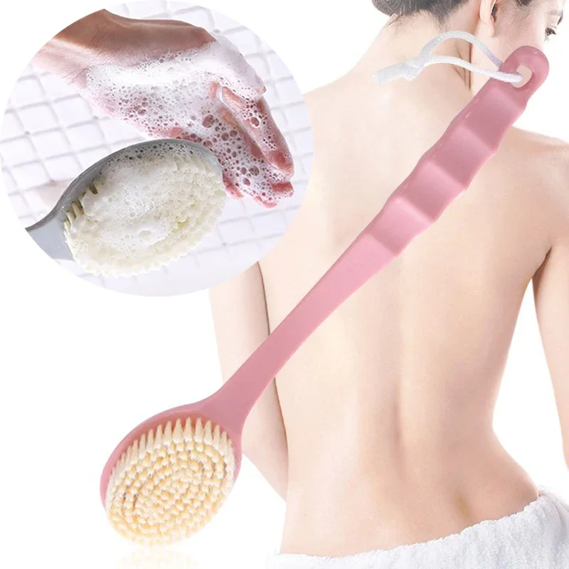 Spazzola da bagno con manico lungo Massaggio esfoliante per la schiena Doccia SPA Schiuma Accessori per il bagno Spugna morbida Scrubber Spazzole