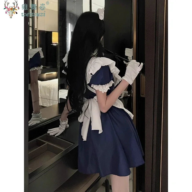 2025 جديد مثير خادمة الملابس المئزر لعب الأدوار لعبة الهاتف المحمول النبيذ الأحمر لطيف وحلو خادمة الملابس لوليتا أنيمي لعب الأدوار مجموعة