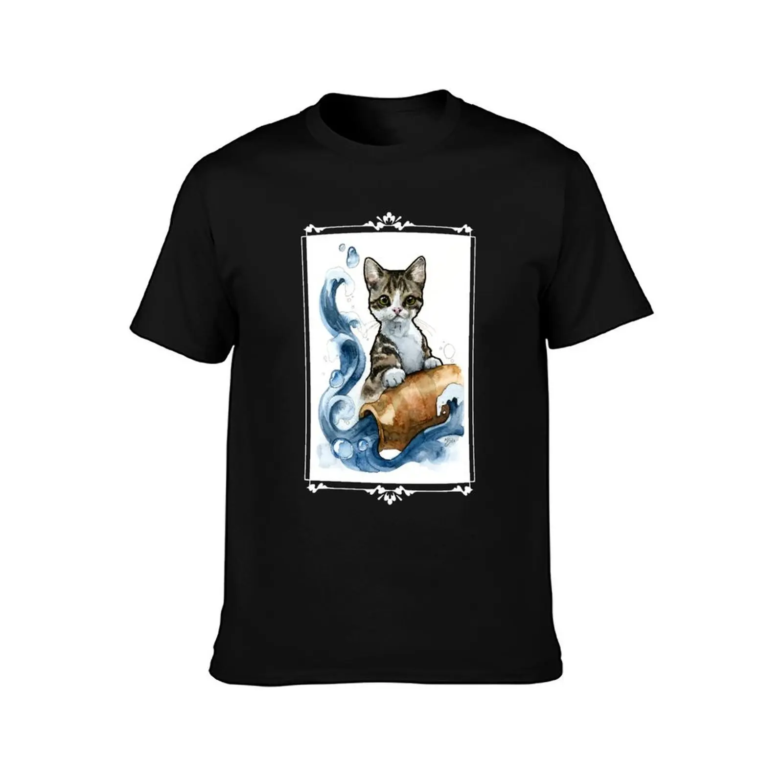 Aquarius Cat T-Shirt Sports Basic Short Sleeve T-Shirt