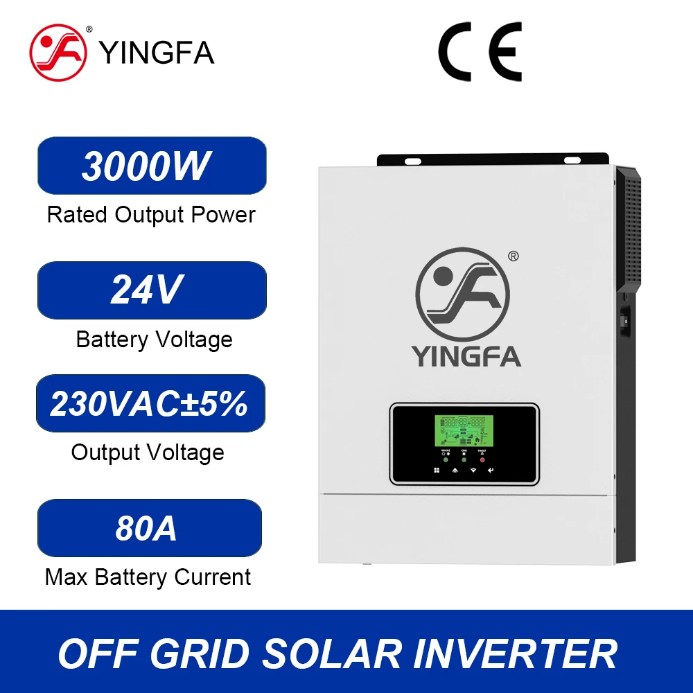 Yingfa 1KW 3KW 4.2KW 6.2kW 8.2kW 10.2kW Solar Inverter Pure Sine Wave 220V 12V 24V 48V Battery MPPT Off Grid Hybrid PV Inverters