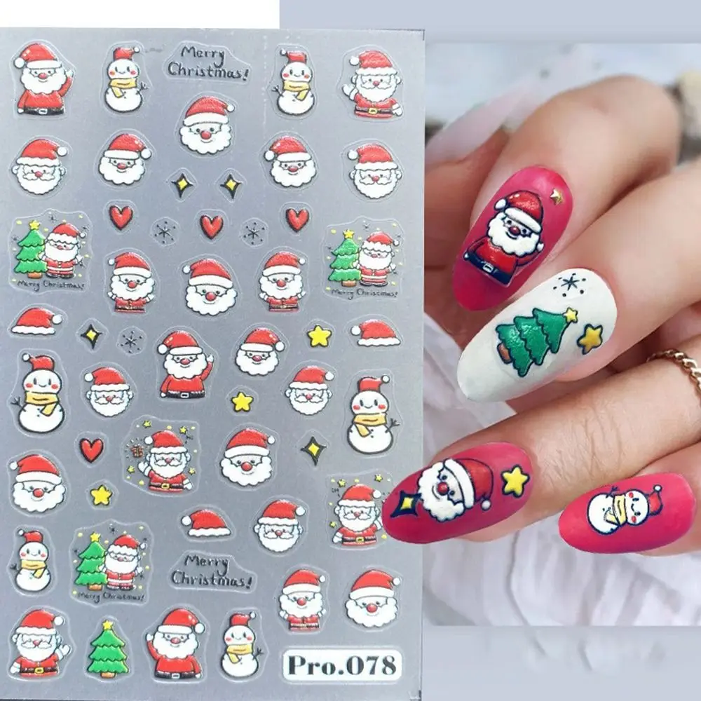 Elch Weihnachten 5D Nagelaufkleber Schneeflocke Verschiedene Weihnachten Nail Art Aufkleber Geprägt Relief Weihnachtsmann Nail Art Ornament