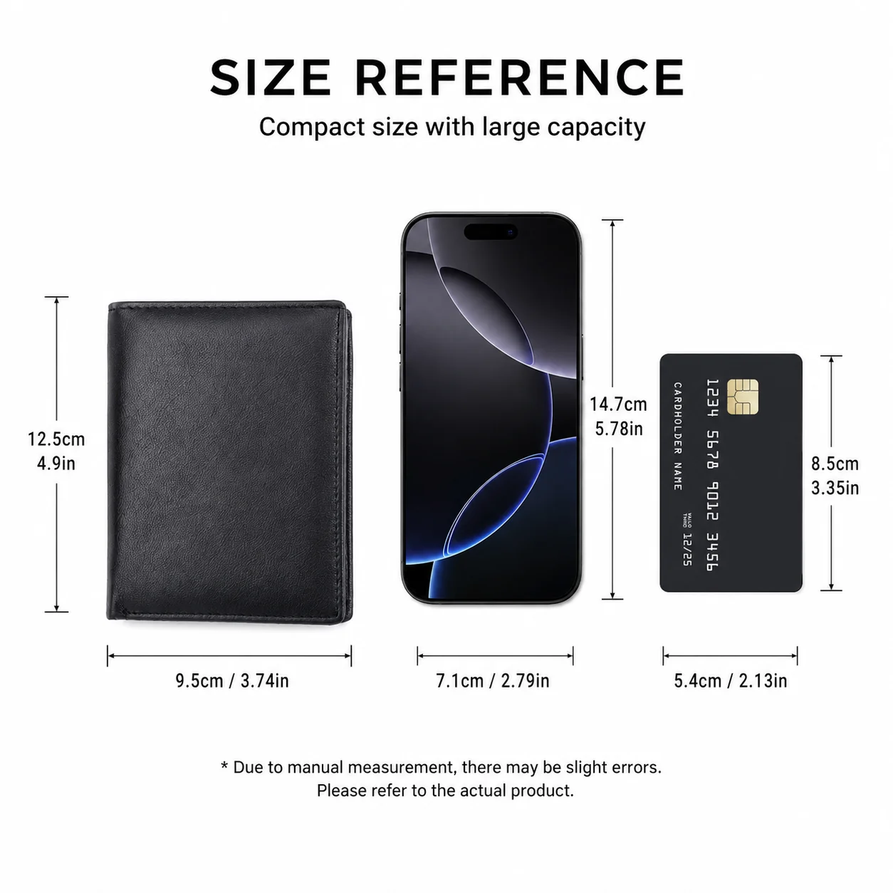 Men Genuine Leather Wallet Tri Fold Large Capacity RFID Blocking Wallet With Coin Pocket Business Card Holder Classic Purse