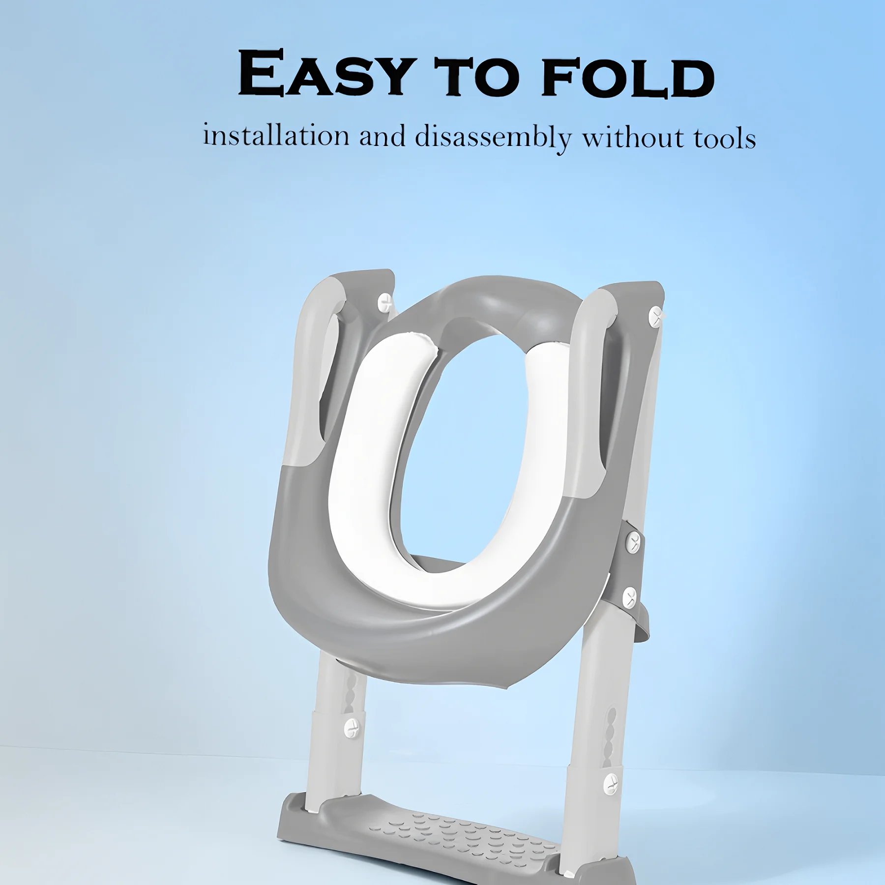 Escada de treinamento para penico - Assento acolchoado macio, altura ajustável, dobrável, antiderrapante com proteção contra respingos - Ready Step Go