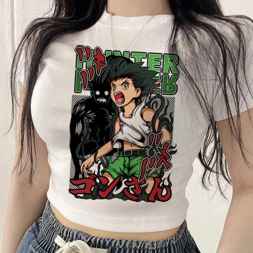 Hunter x Hunter crop top women kawaii baddie anime korean fashion graphic t shirt y2k kawaii manga alternative