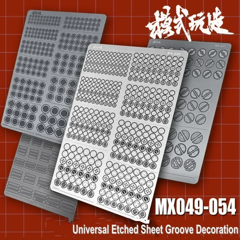 MSWZ MX049-MX054 Universal Metal Photo Etched Parts Set for Gundam Mecha Model Recessed Groove Detail Upgrade Modification