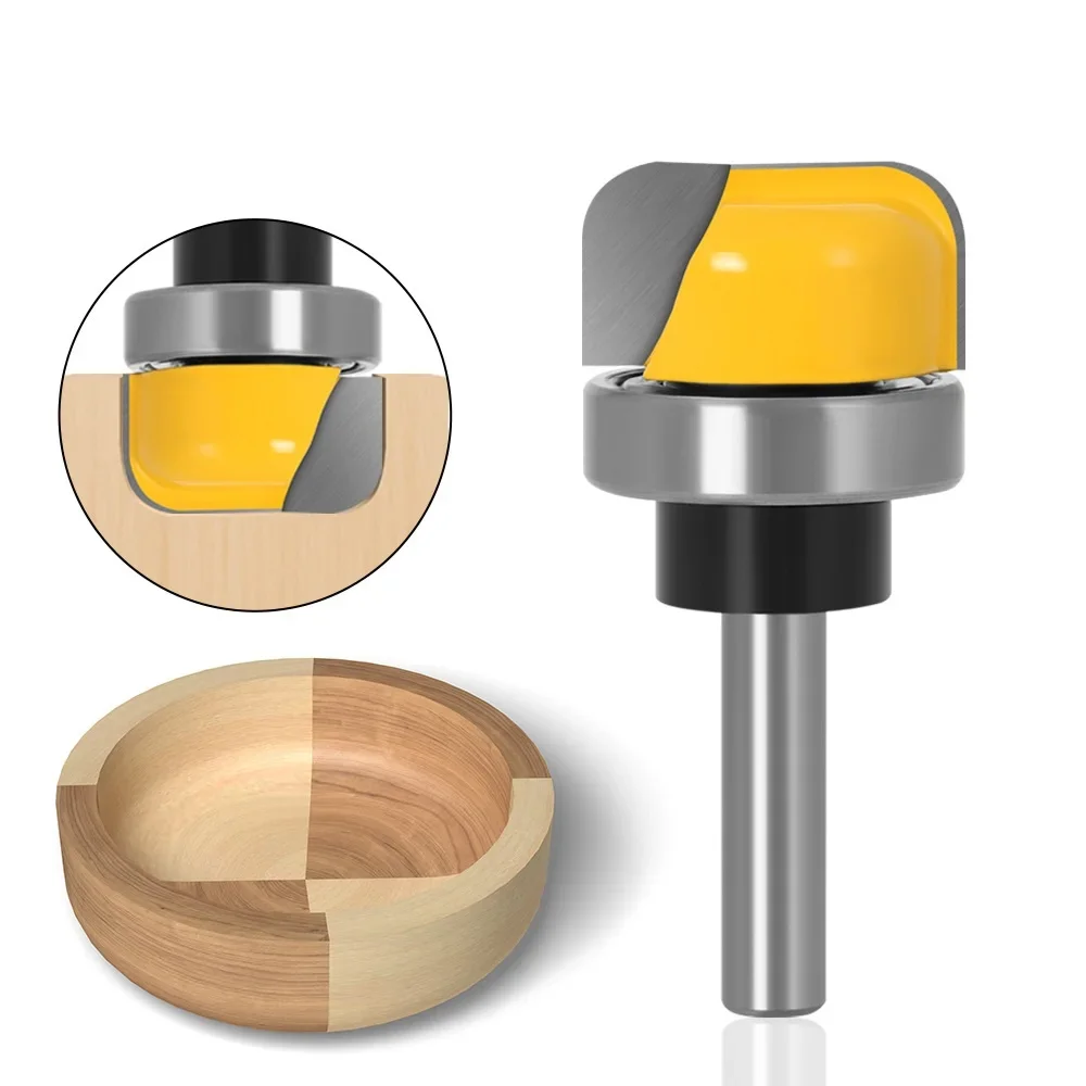 Broca para enrutador de bandeja y tazón de 1-1/8" de diámetro - Vástago de 8 mm, 6 mm y 1/4"