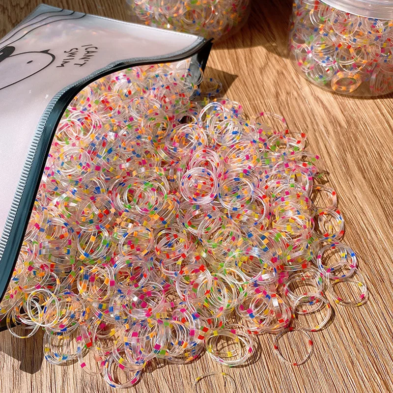 1000 Pcs Candy Color Small Rubber Bands Set With Storage BagSimple High Elastic Hair Rings Cute Mini Hair Scrunchies