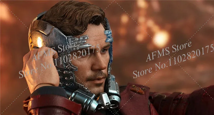 Ensemble complet de figurines d'action originales pour hommes, Hot Toys, Soldat Star-Lord, Chris Pratt, Humorous Team Leader, Collection de corps, 12 en effet, Mms539, 1/6