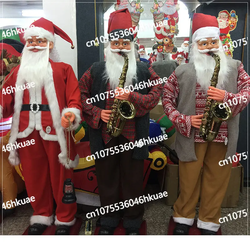 

Santa Claus Electric Music Dance 1.8-meter Saxophone Arrangement Ornament Christmas Decoration Supplies