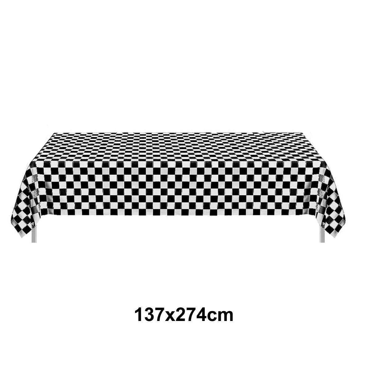 1/2/3pack Racing Car Plastic Tablecloth Black and White Checkered Flag Table Cover Racetrack Tablecloth Racing Party Decorations