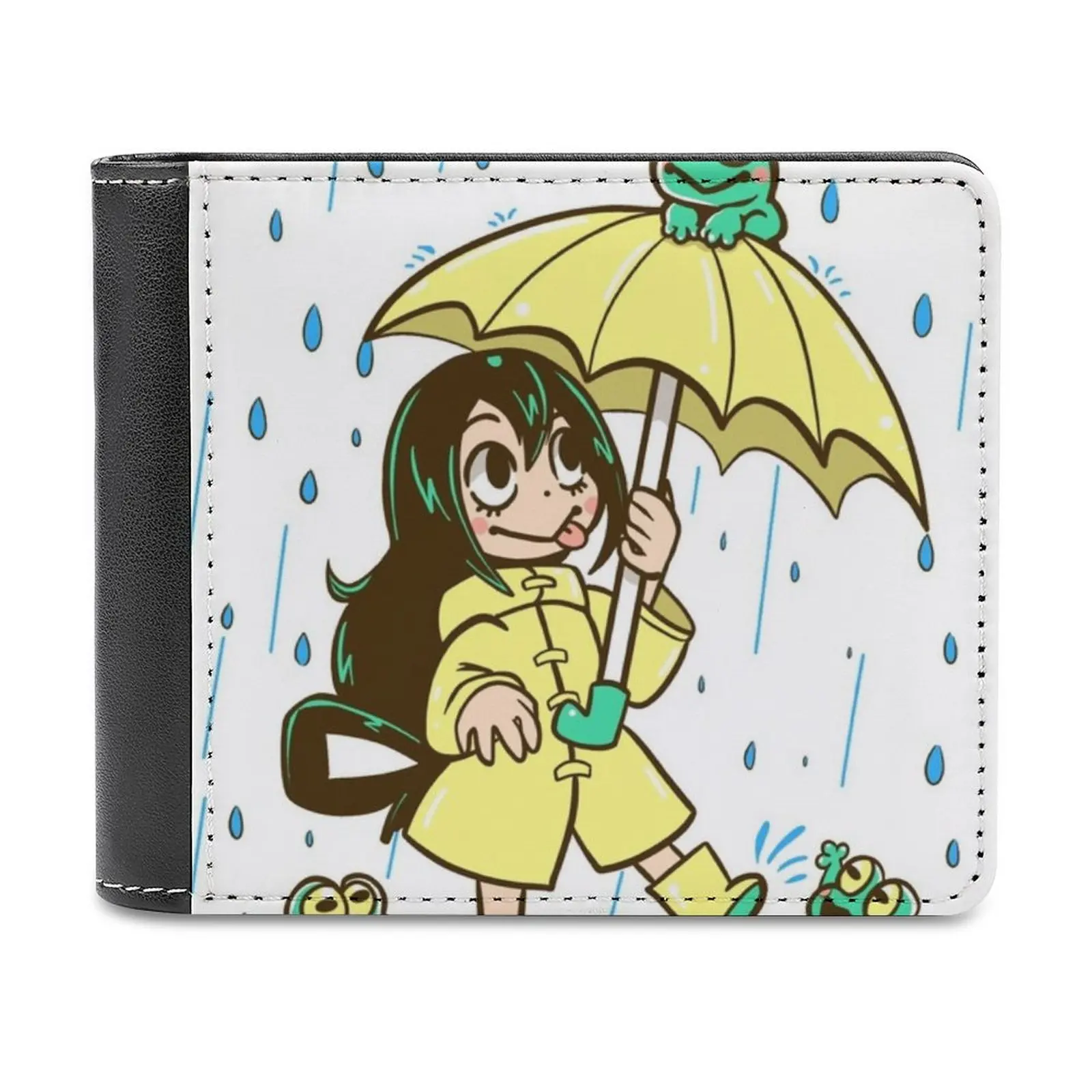 Best Frog Girl Leather wallet men's wallet purse money clips Asui Tsuyu Froppy Anime Hero Academy Academia Manga My Adorable