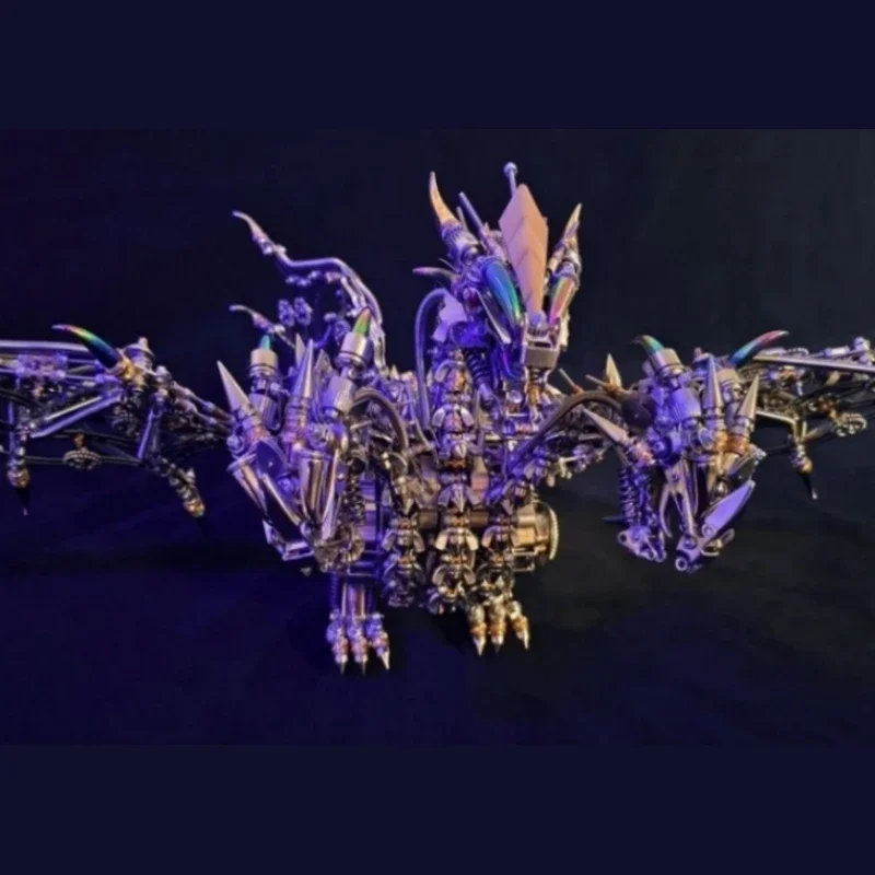 DIY Ancient divine beasts dragons Three Headed Dragon Metal Model Kits  Mechanical Steampunk Assembly Toy  - 2900PCS+