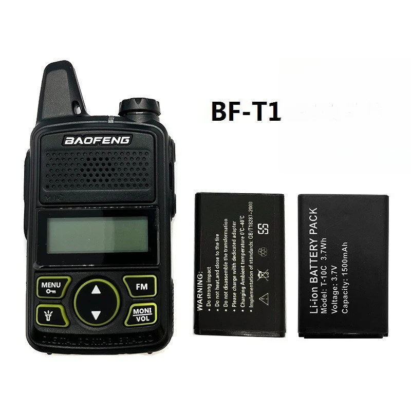 3.7V 1500mAh T-10C Lithium Replacement Battery Compatible with Baofeng BF-T1 Mini Walkie Talkie