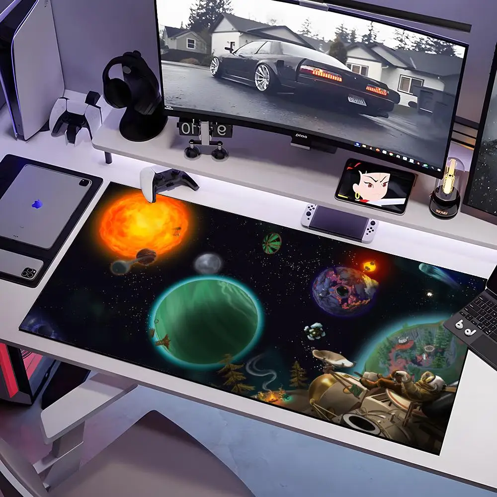 لوحة ماوس ألعاب O-Outer Wilds كبيرة مضادة للانزلاق من المطاط المطاط لوحة مكتب متينة بحافة سميكة مناسبة للمكتب والغام #3