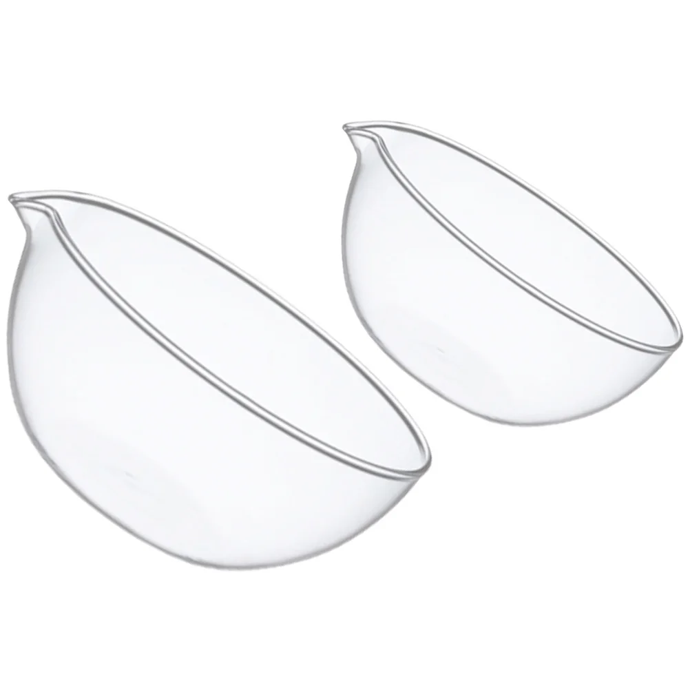 2Pcs Round Glass Salad Bowl Microwave Oven Safe Heat Resisting Fruit Bowl for Home Office Appetizer Serving Strawberry Pattern
