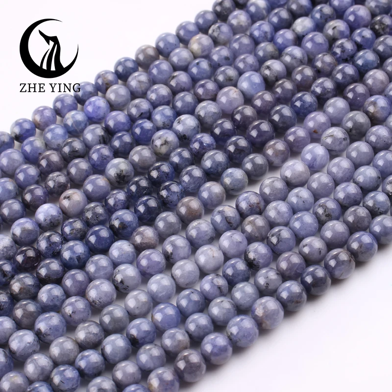 Pietre di Tanzanite blu naturale reale pietre preziose perline allentate rotonde per gioielli che fanno bracciali collana fai da te 6-10mm 15 \