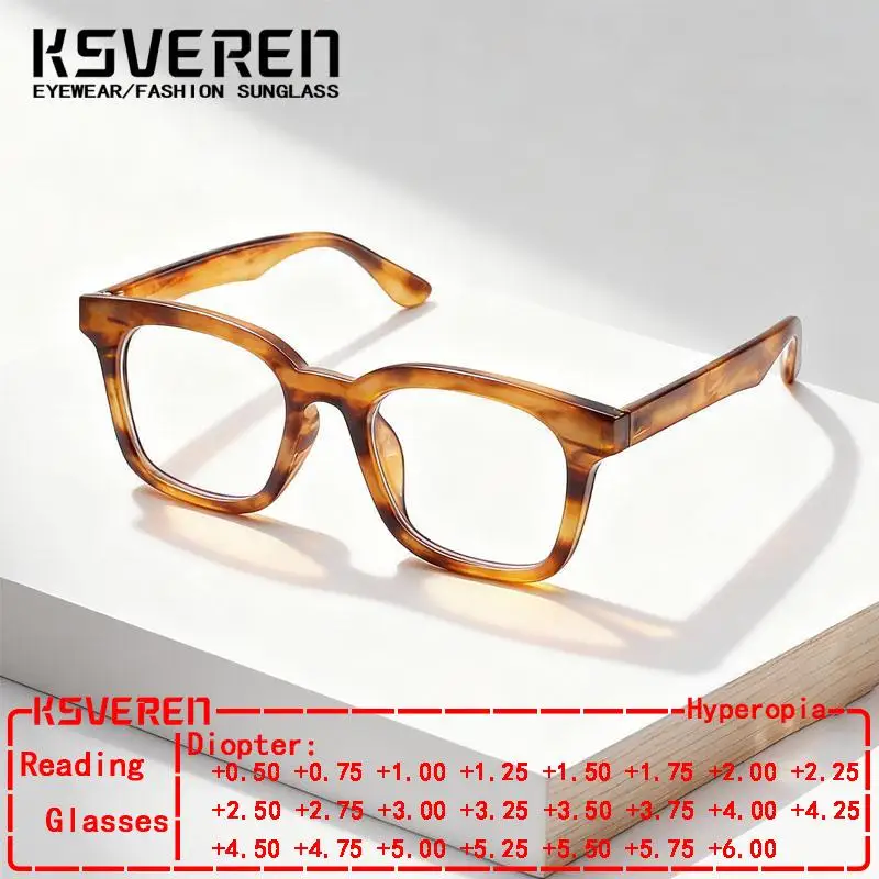 

Brand Design Square Anti Blue Light Reading Glasses Men Clear Prescription Optical Glasses Women Finished Presbyopic Eyewear
