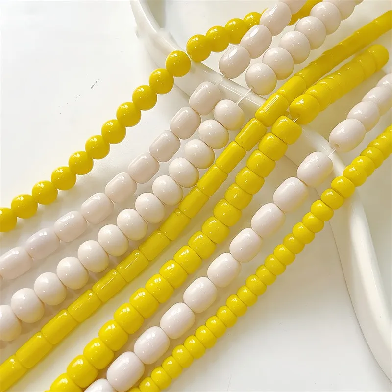 6-9MM Yellow Series Versatile Glass Spacer Beads Loose Beads Handmade For DIY Jewelry Making Bracelet Necklace Earrings Finding