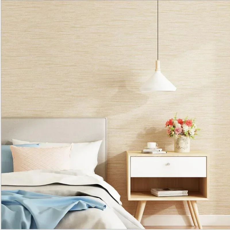 Faux Grasscloth Linen Wallpaper Peel and Stick Removable Simple Natural Embossed Textured Paper No Self Adhesive Room Wall Decor