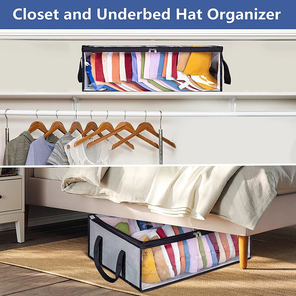 1PC Multifunctional Hat Storage Bag, Can Store 40 Hats, Clothes, Shoes, DVDS, books, Suitable for dormitory, bedroom, closet,