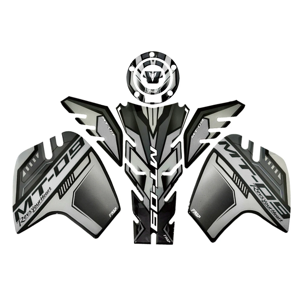 Motorcycle 3D Fuel Tank Cap Tank Pad Anti Slip Traction Protection Sticker Decals For Yamaha MT09 MT 09 2014 2015 2016 2017-2022