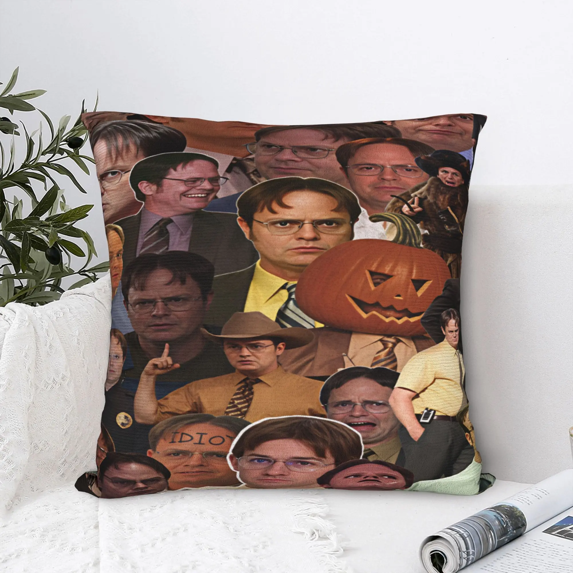 Dwight Schrute  Pillow Cover The Office Character Graphic Cushion Cover Kawaii Pillow Case For Living Room Bed Chair