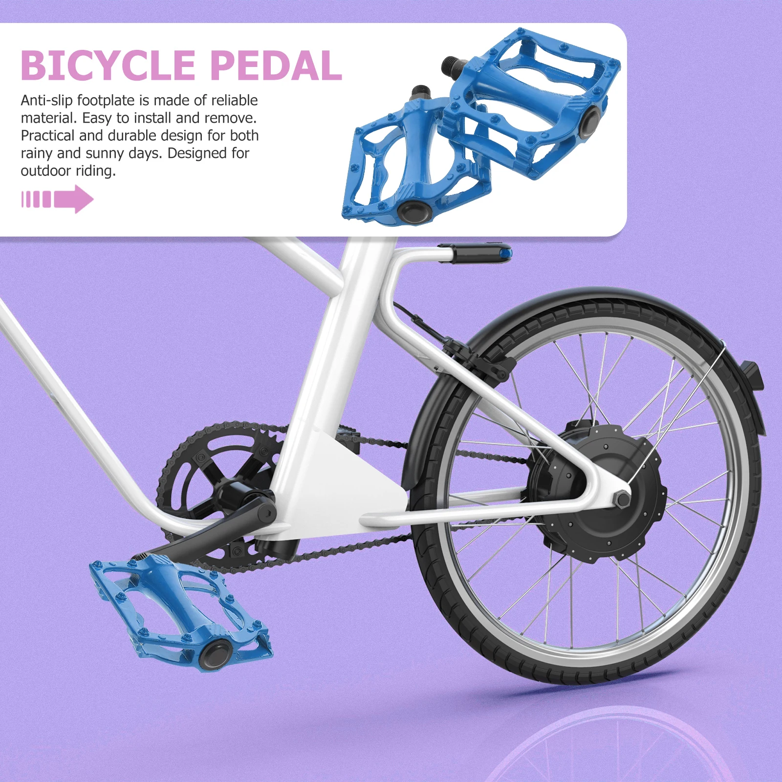 

2Pcs Aluminum Alloy Bike Pedals Anti-Slip Wide Platform Lightweight Durable Replacement Bicycle Parts Pedal Bicycle Parts