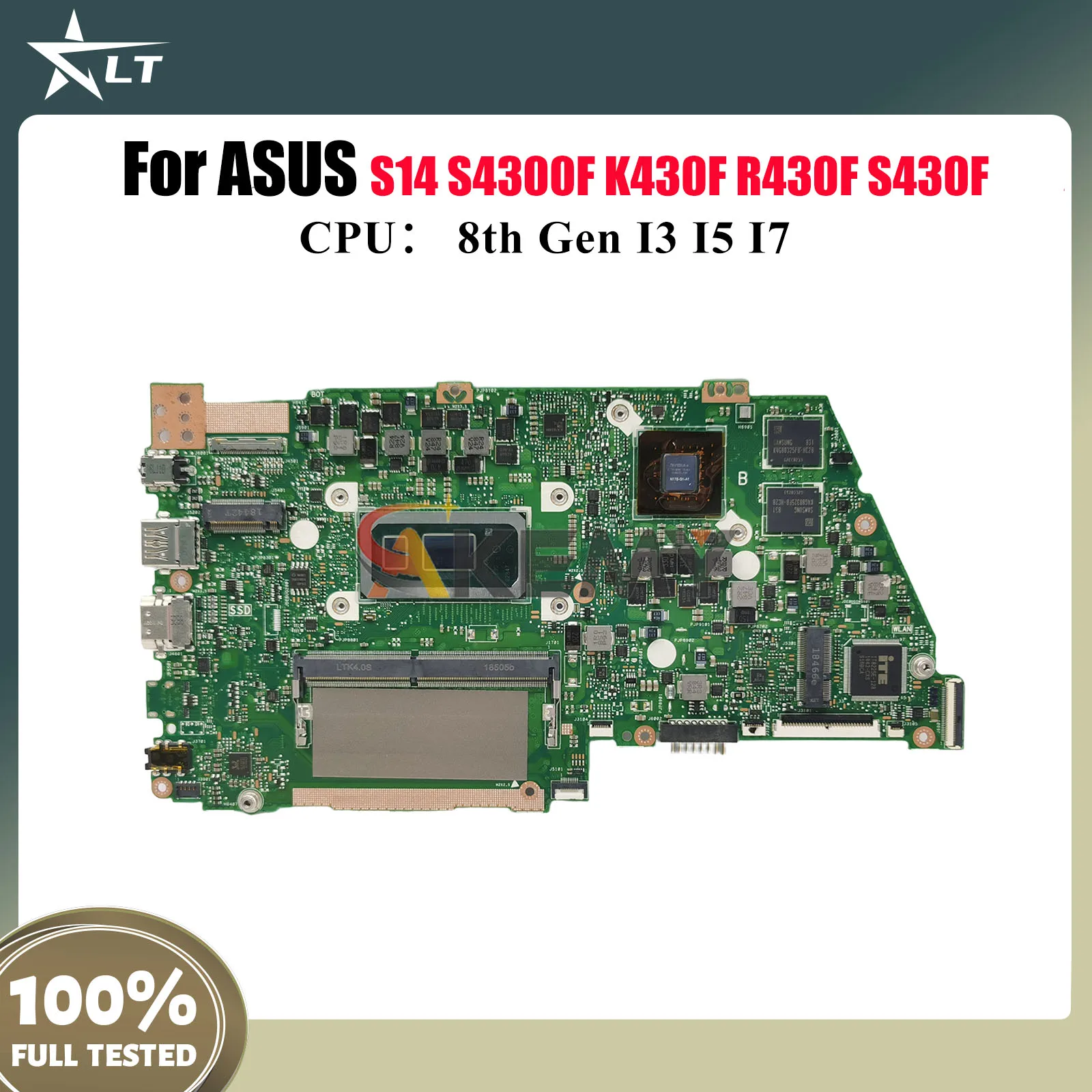 

X430FN Laptop Motherboard For ASUS VivoBook X430FN S4300F S430F K430F R430F X430F X430FA V430F S14 Mainboard With I3 I5 I7 CPU
