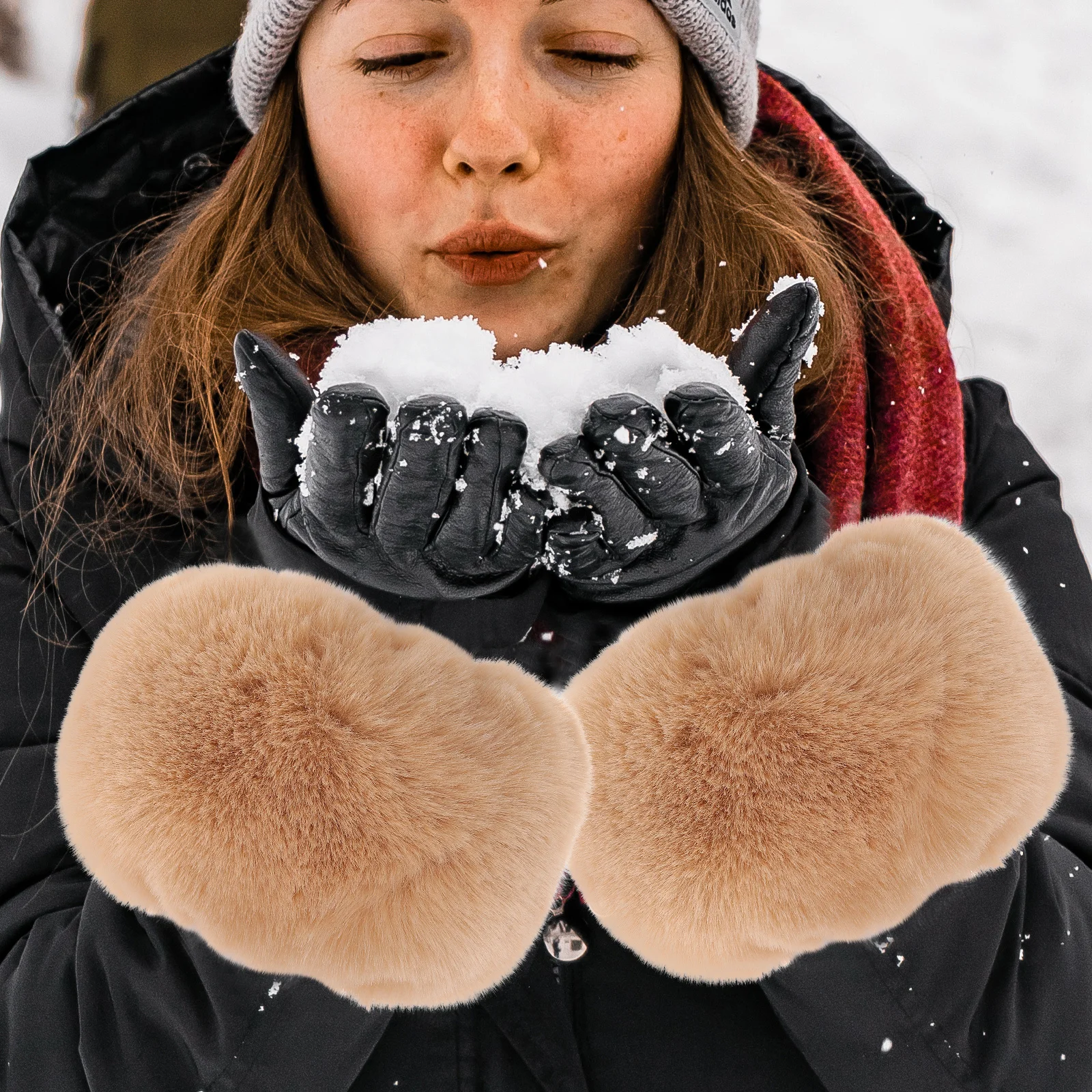 

1Pair Cozy Winter Faux Hairy Arm Warmers Thick Short Sleeve Wristband Glove Stylish Outdoor Use Arm Warmers