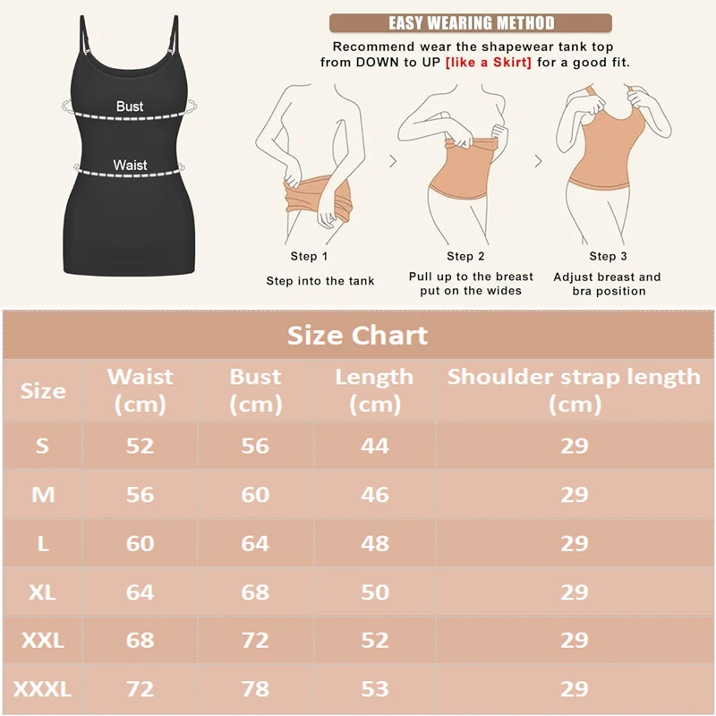 Women Camisole Tank Tops Body Shaper Tummy Control Vest Seamless Slim Belly Shapewear Smooth Compression Top Underwear Plus Size