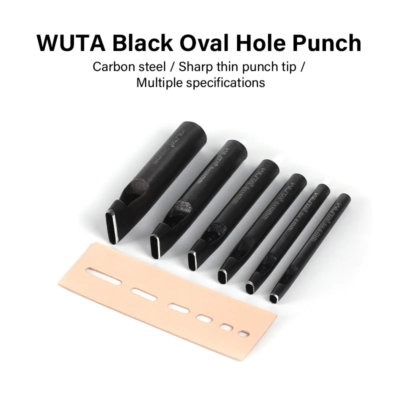 WUTA 1pc Leather Belt Hole Puncher Oval Hole Strap Watch Band Flat Punches Heavy Duty Oblong Punch Tools Craft Hollow Punch