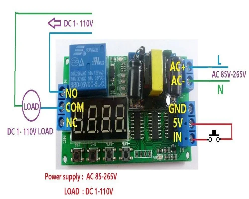 2 Pcs AC 85V-260V 110V 220V Cycle Time Timer Switch Delay Relay ON OFF For LED Smart Home PLC Light