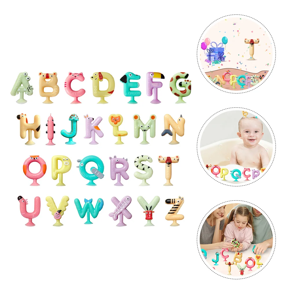 

26 Pcs Kids Toy Baby Letters Toys Education Suction Puzzle Learning Plaything Silica Gel Alphabet Child Toddler Cups