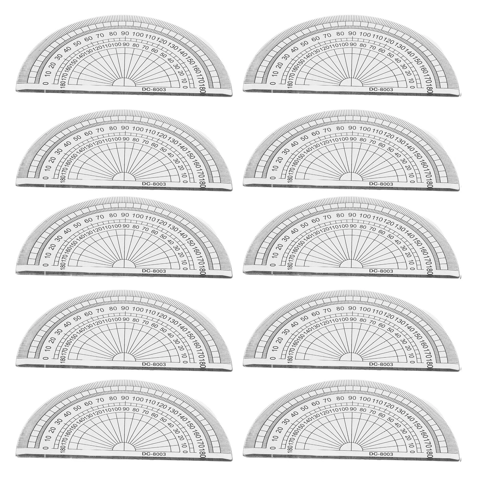 20Pcs Angle Measurement Protractors Transparent Plastic 4 Inch 10cm 180 Degrees School Office Student Math Rulers