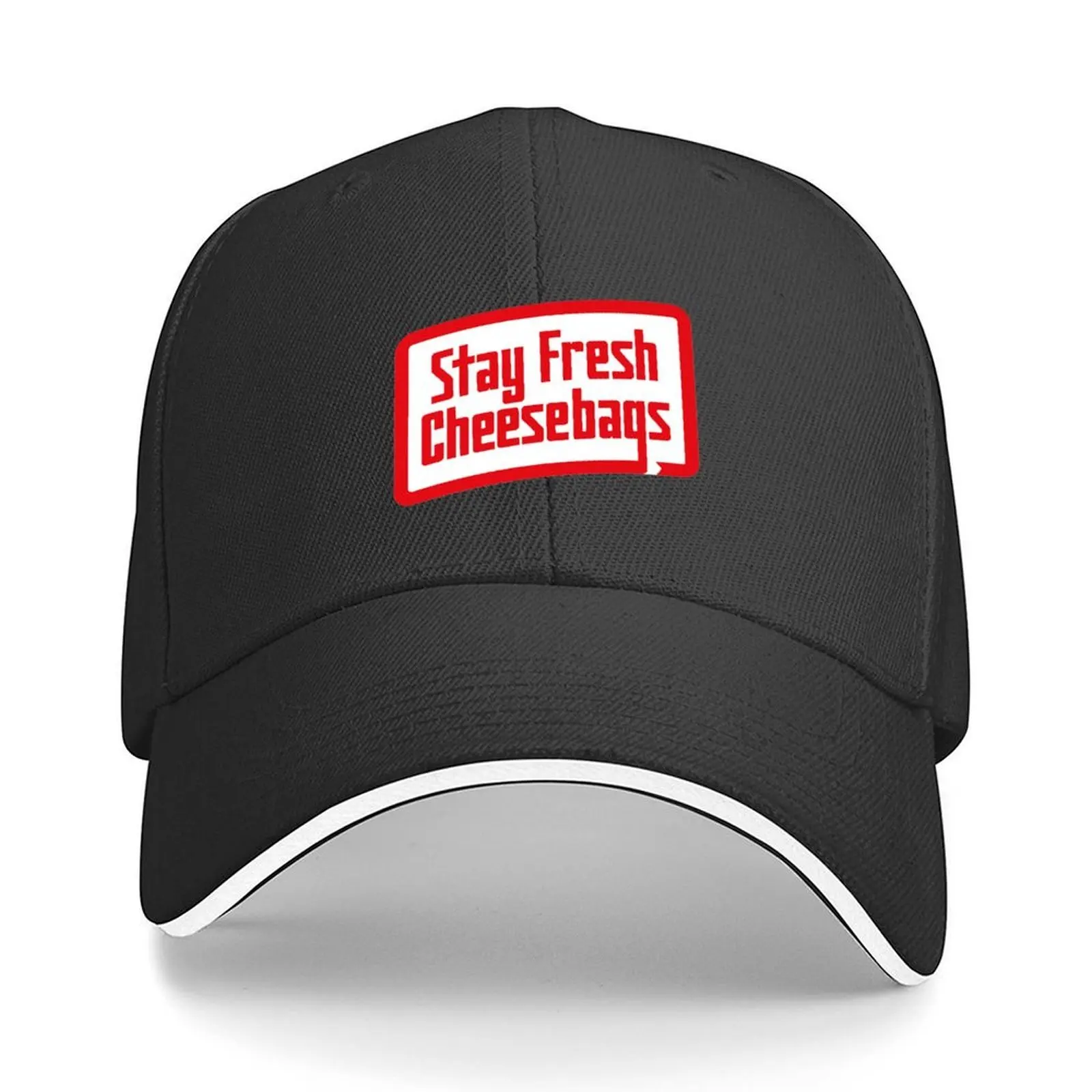 

Stay Fresh Cheese Bags - Retro (Red and White on Yellow) Baseball Cap Sunscreen Mens Tennis Women's