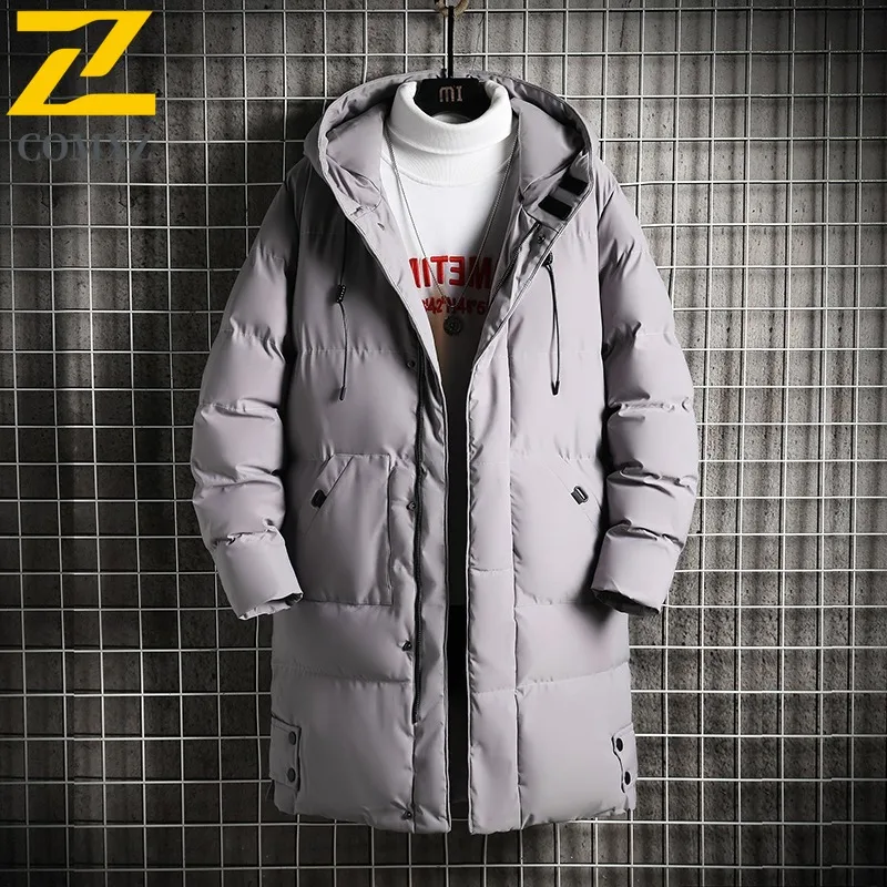

COMXZ Premium Luxury Men Padded Jacket Hooded Korean Fashion Light Coat Leisure Trip Cold Proof Warm Winter New Windbreaker