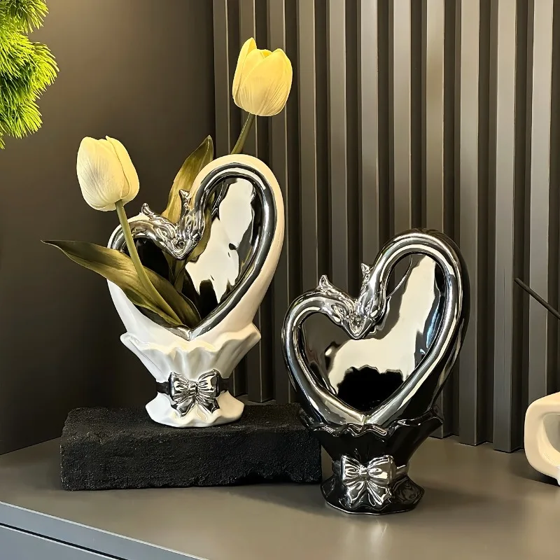 Modern Simple Ceramic Vase Creative Living Room Home Light Luxury Ornament Floreros Altos تحف كبيره للمنزل В Скандинавском Стиле