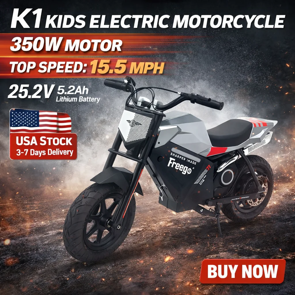 

Freego K1 Детский электрический велосипед для бездорожья, мотоцикл с задней ступицей, двигатель 15,5 миль в час, скорость 10 миль, электрический мотоцикл, гарантия 2 года