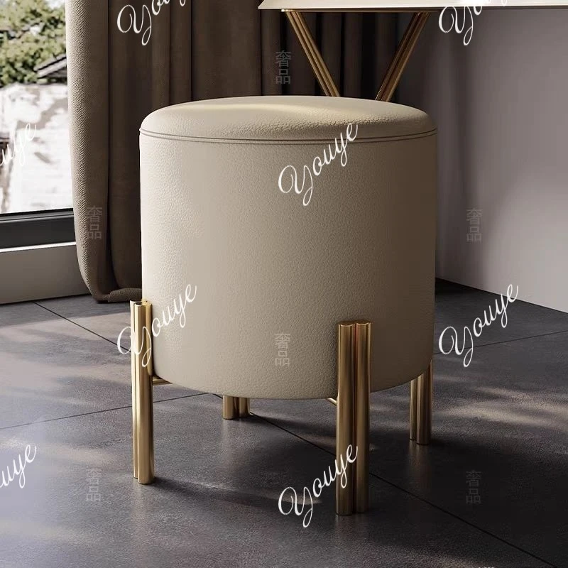 Tabouret de vanité de luxe pour chambre à coucher, chaise de maquillage minimaliste moderne, thé élégant et siège bas