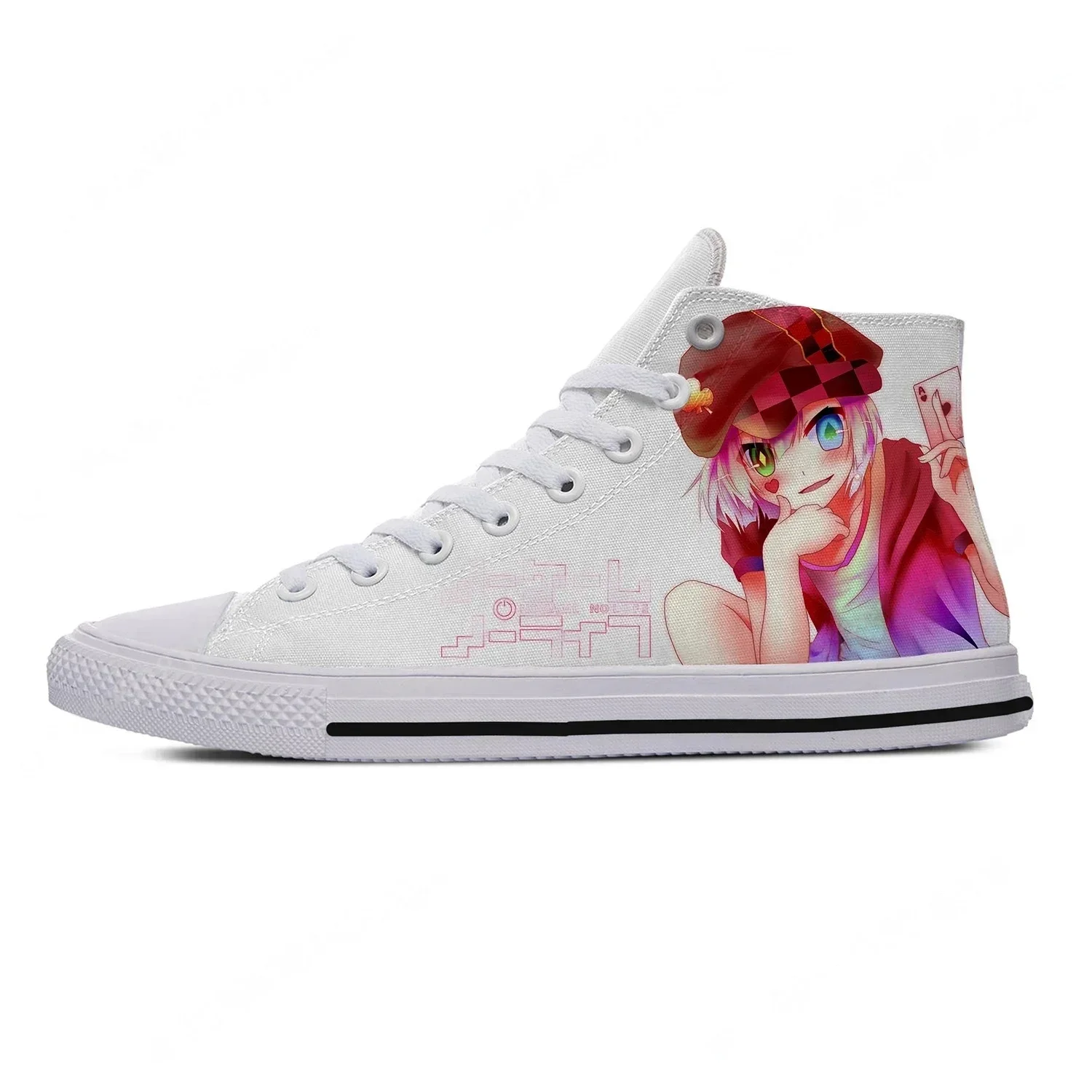

Anime NO GAME NO LIFE High Top Sneakers Men Women Teenager Fashion Casual Shoes Canvas Running Shoes 3D Print Lightweight shoe