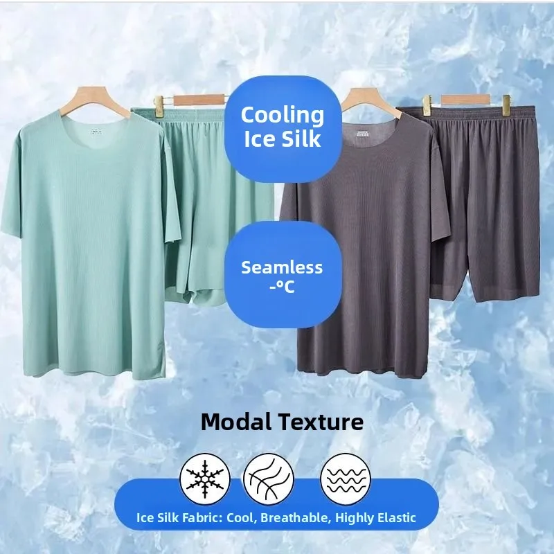 

Легкий и стильный мужской домашний комплект из модала: футболка и шорты, большие размеры, тонкая ткань, летний комфорт