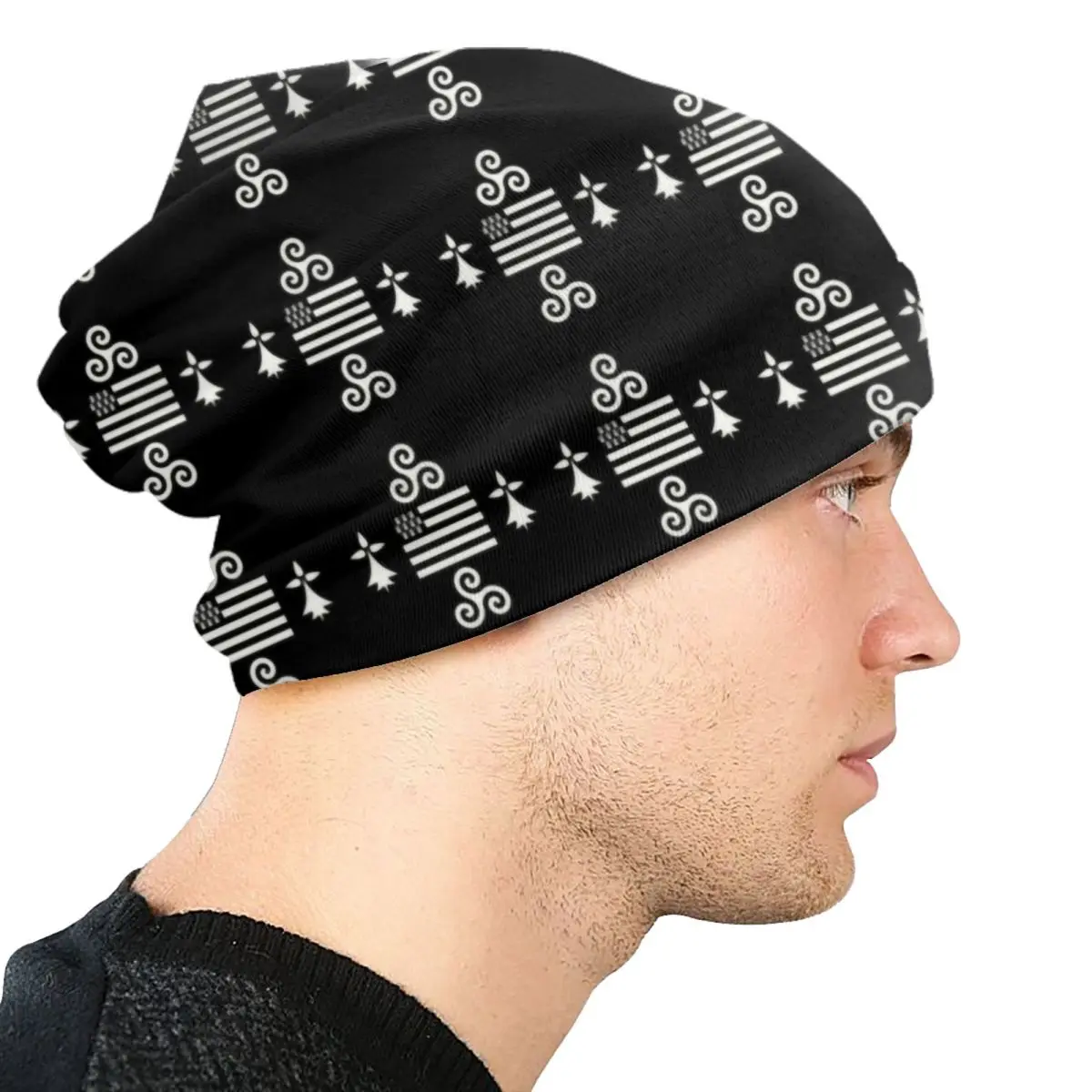 100% bretone Skullies berretti berretti Unisex inverno caldo cappello lavorato a maglia Street brity Breizh Ermine Triskel cappelli cofano berretto da sci