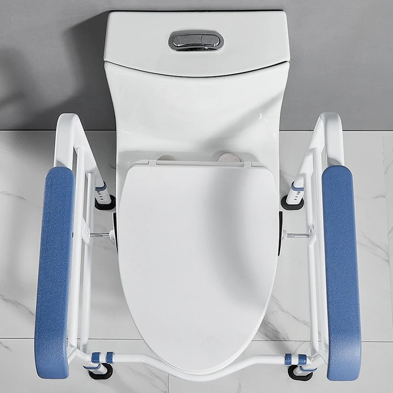Adjustable Toilet Safety Rail Elderly Anti-Fall Stand Assist Frame Non-Slip Armrest for Bathroom Barrier-Free Accessibility