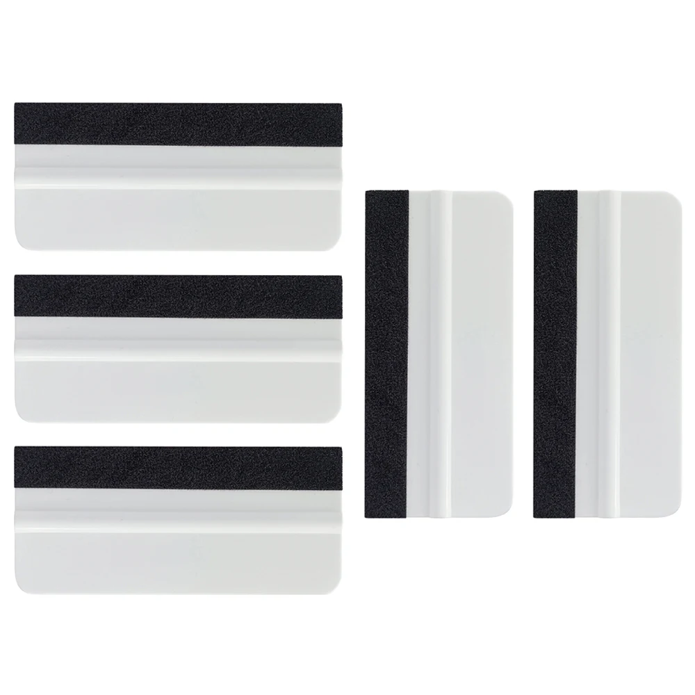 

5Pcs Small Car Stickers Film Install Squeegee Vinyl Carbon Fiber Wrap Scraper with Felt Tool Film Wrapping Tools 10x4.5cm